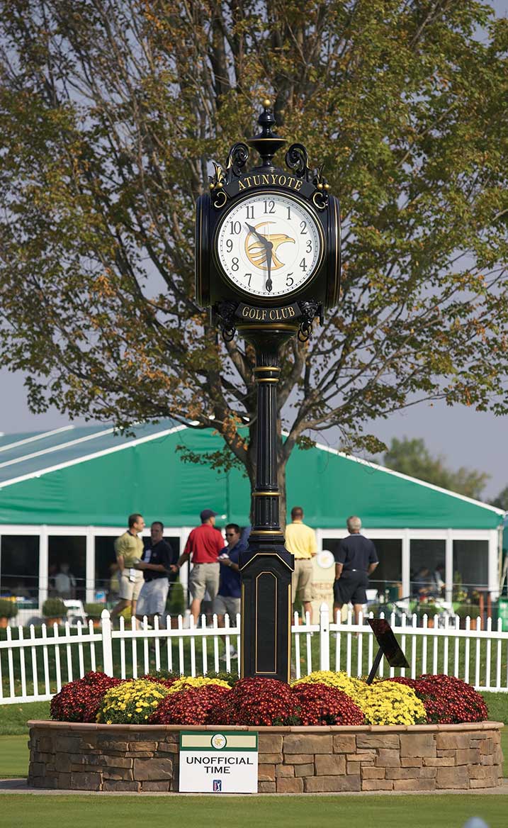 Golf Course Post Clock at Atunyote Golf Club, Turning Stone Resort, Verona, New York