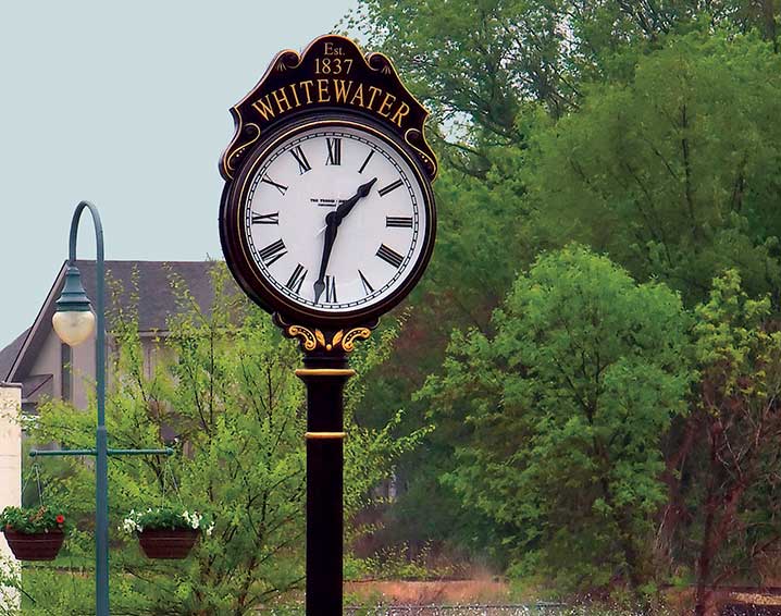 Two-Faced Post Clock Whitewater, Wisconsin