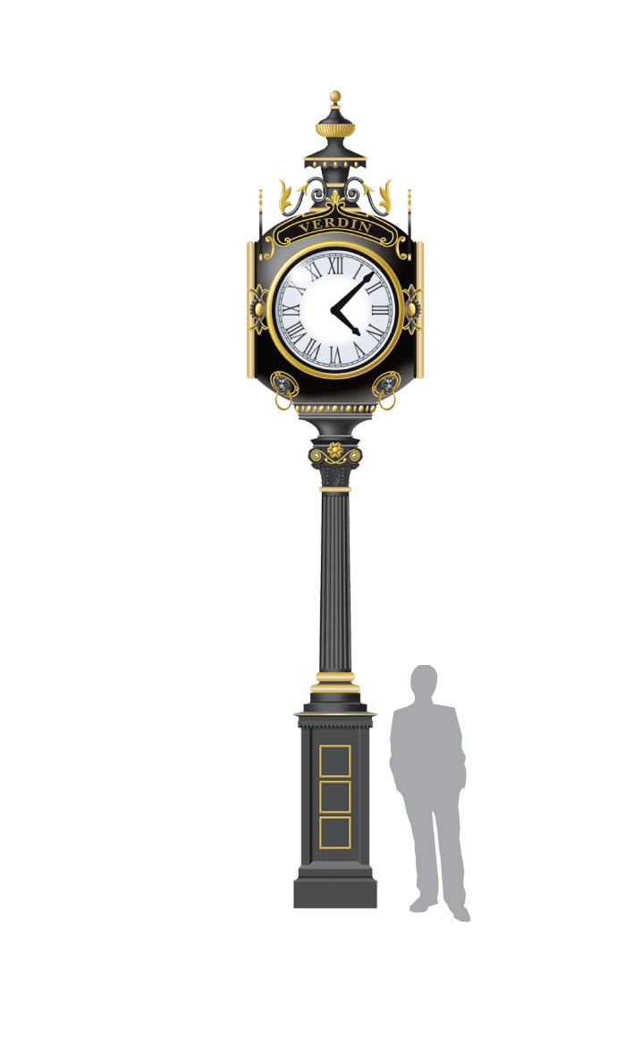 Post Clocks The Verdin Company Verdin Seth Thomas Post Clock 4st Four Dials