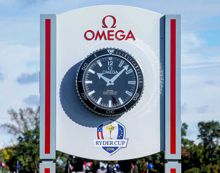 Custom Omega Ryder Cup Golf Clock, Hazeltine National Golf Club, Chaska, MN