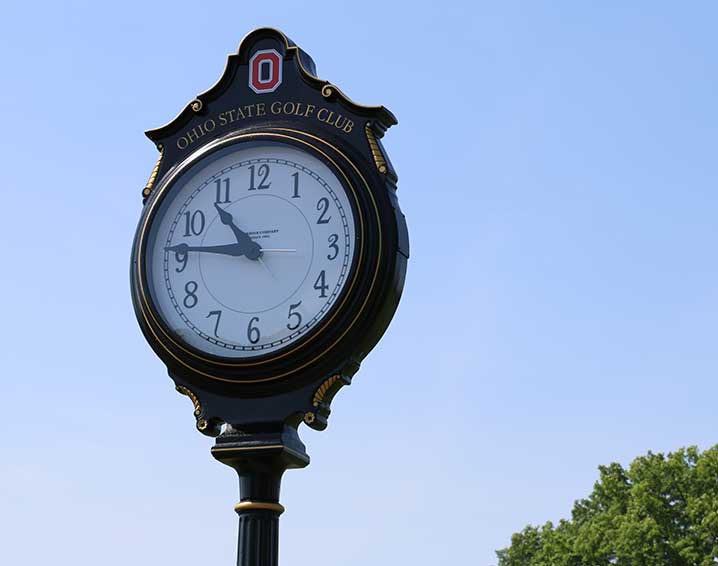 Two Faced Post Clock at The Ohio State University Golf Club, Columbus, Ohio