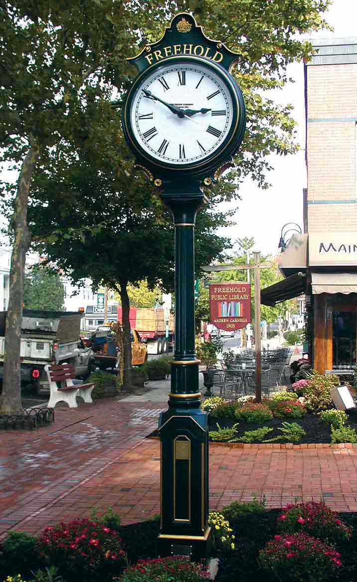 Verdin 2-Face Post Clock, Freehold Borough, NJ