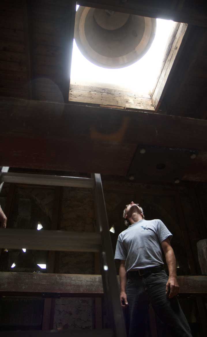 Bell restoration installation at Christ Church Greenwich, CT