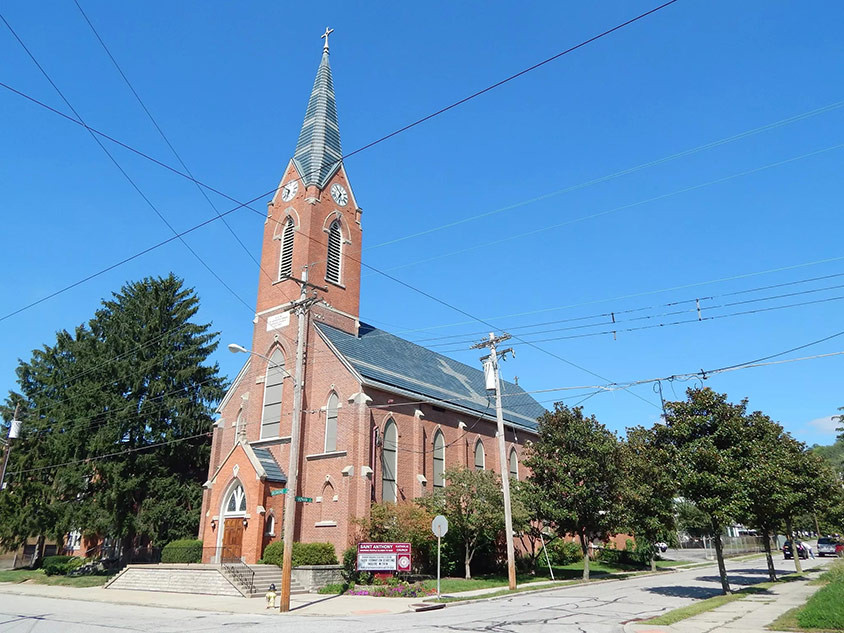 St. Anthony Church with refurbished tower clock